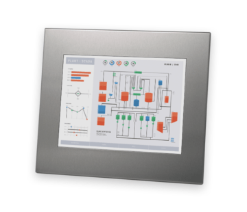 Écrans 12" à montage encastrable en façade à usage industriel et écrans tactiles robustes IP65/IP66