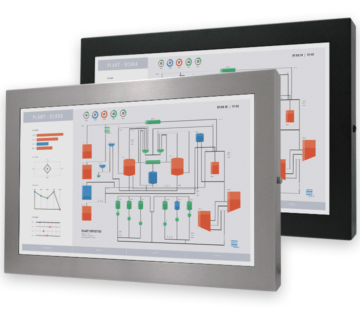Écrans 22" de grande largeur à montage encastrable universel à usage industriel et écrans tactiles robustes IP65/IP66, totalement encastrables